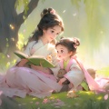 美丽的仙女在读书的头像